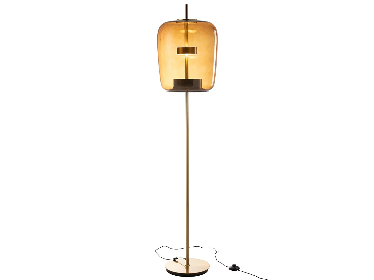 Lampadaire en Verre à LED "Omar" 168cm Marron