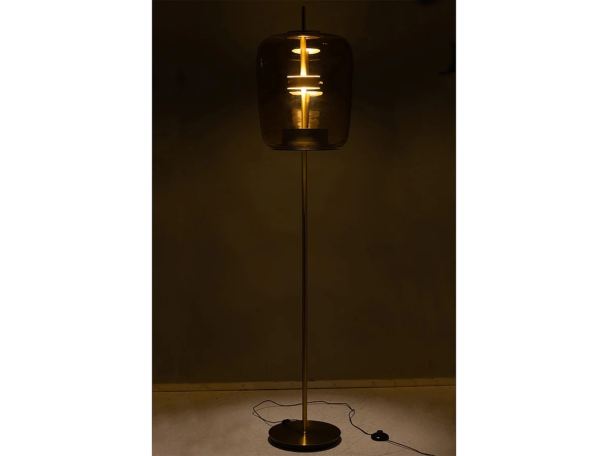 Lampadaire en Verre à LED "Omar" 168cm Marron