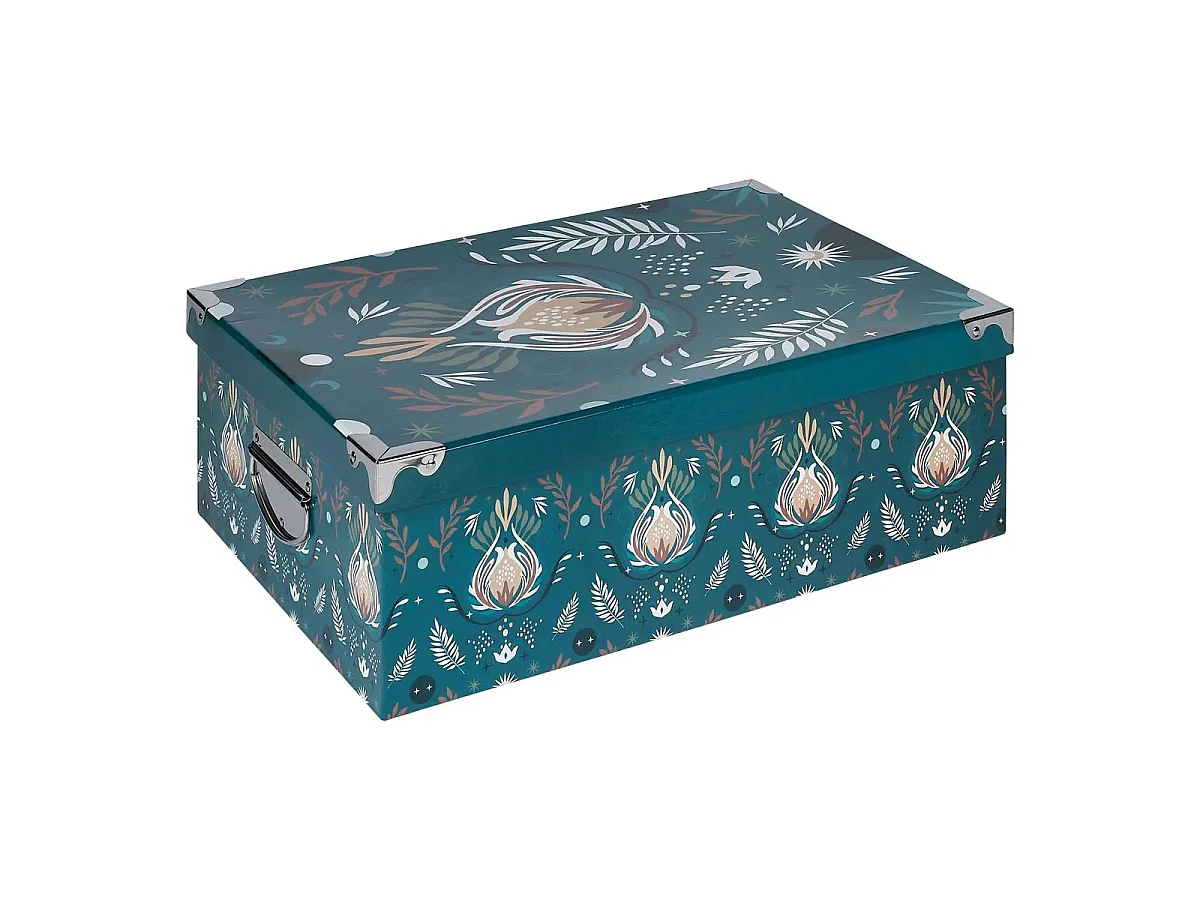 Lot de 6 Boîtes Déco "Peace" 48cm Bleu Pétrole