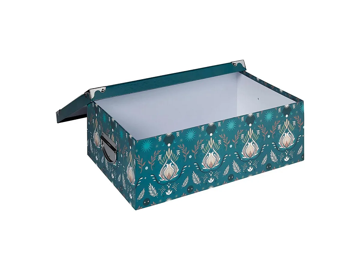 Lot de 6 Boîtes Déco "Peace" 48cm Bleu Pétrole