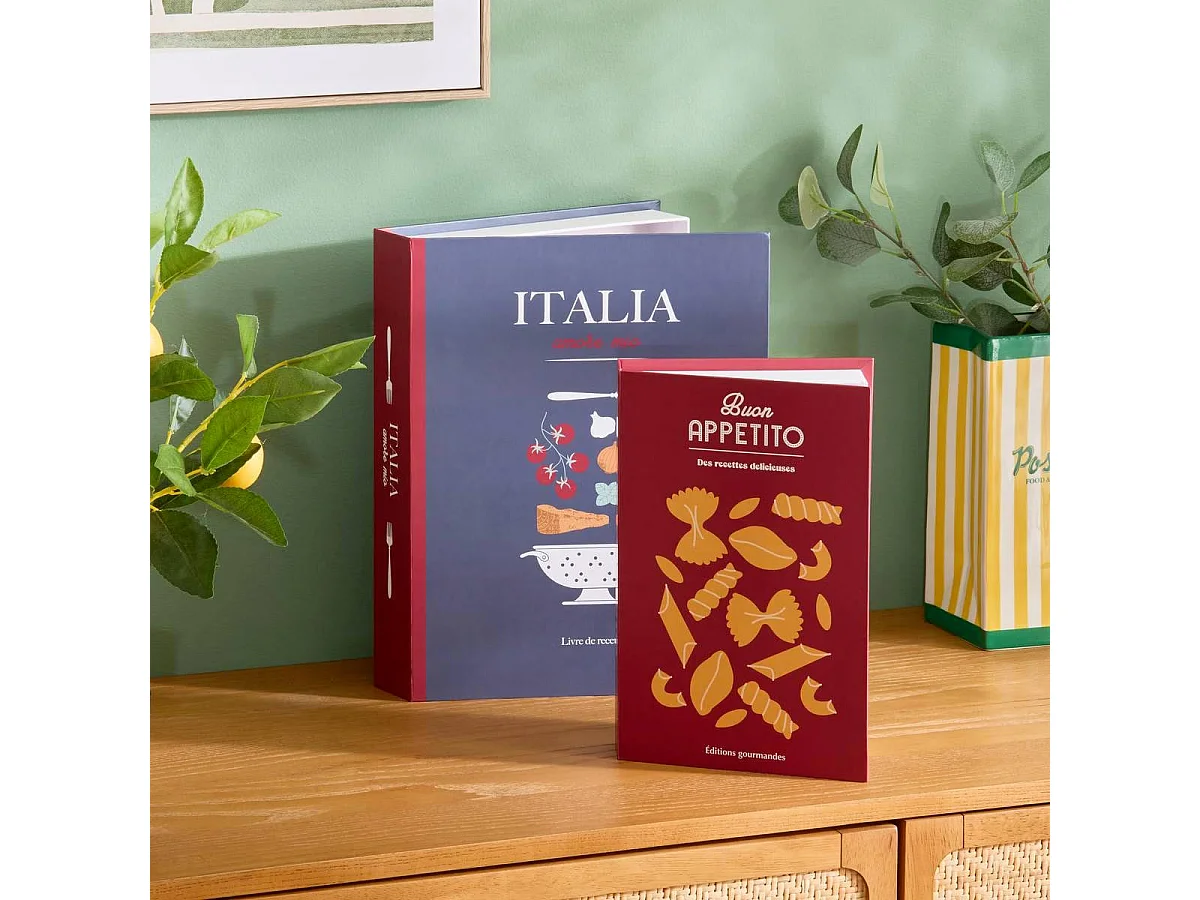 Lot de 2 Boîtes Livres "Della" 33cm Multicolore