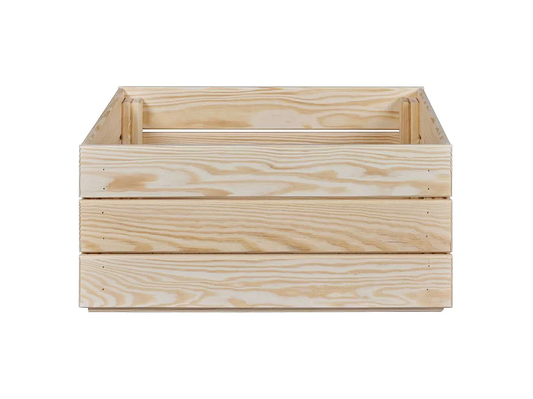 Valloni caisse en bois empilable pour le rangement 65x23x31cm naturel.