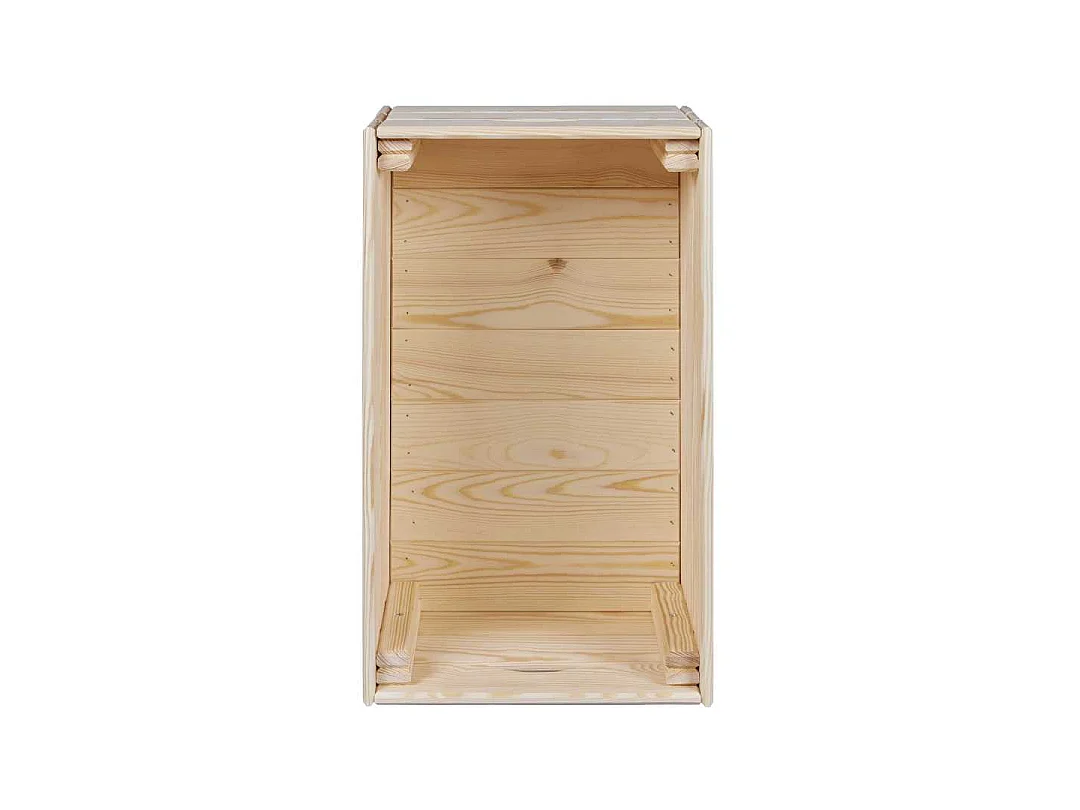 Valloni caisse en bois empilable pour le rangement 65x23x31cm naturel.