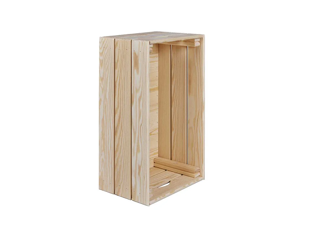 Valloni caisse en bois empilable pour le rangement 65x23x31cm naturel.