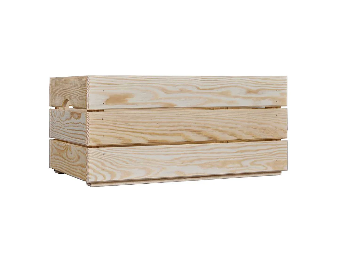 Valloni caisse en bois empilable pour le rangement 65x23x31cm naturel.
