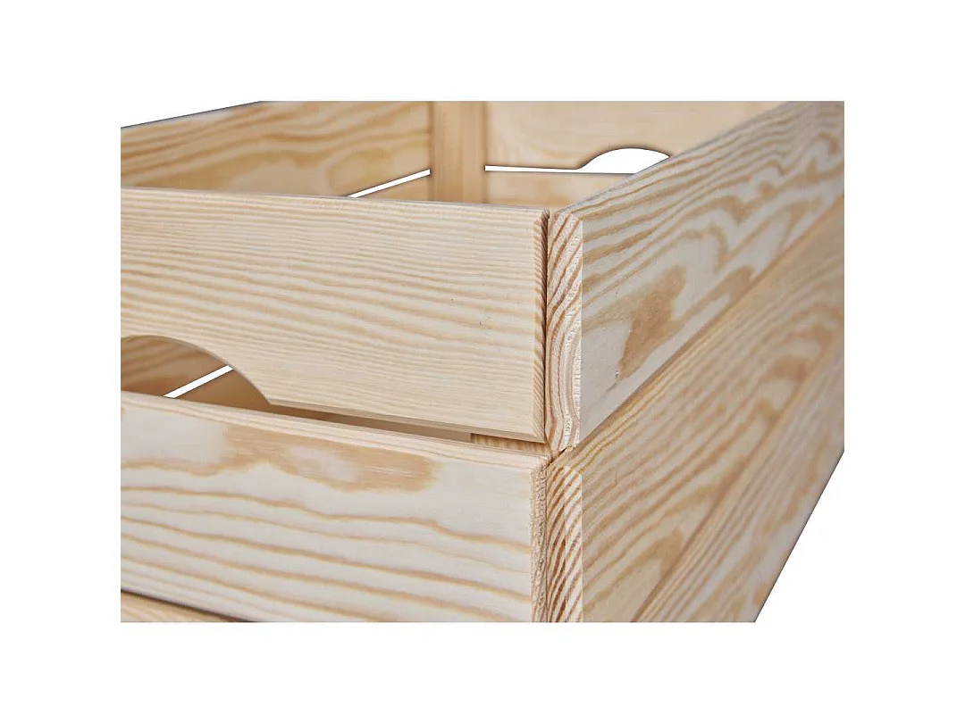 Valloni caisse en bois empilable pour le rangement 65x23x31cm naturel.