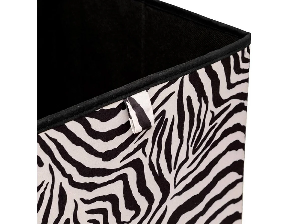 Boîte de Rangement Réversible "Zébra" 31x31cm Noir