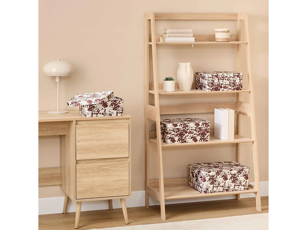 Lot de 4 Boîtes de Rangement "Vakia" 39cm Marron