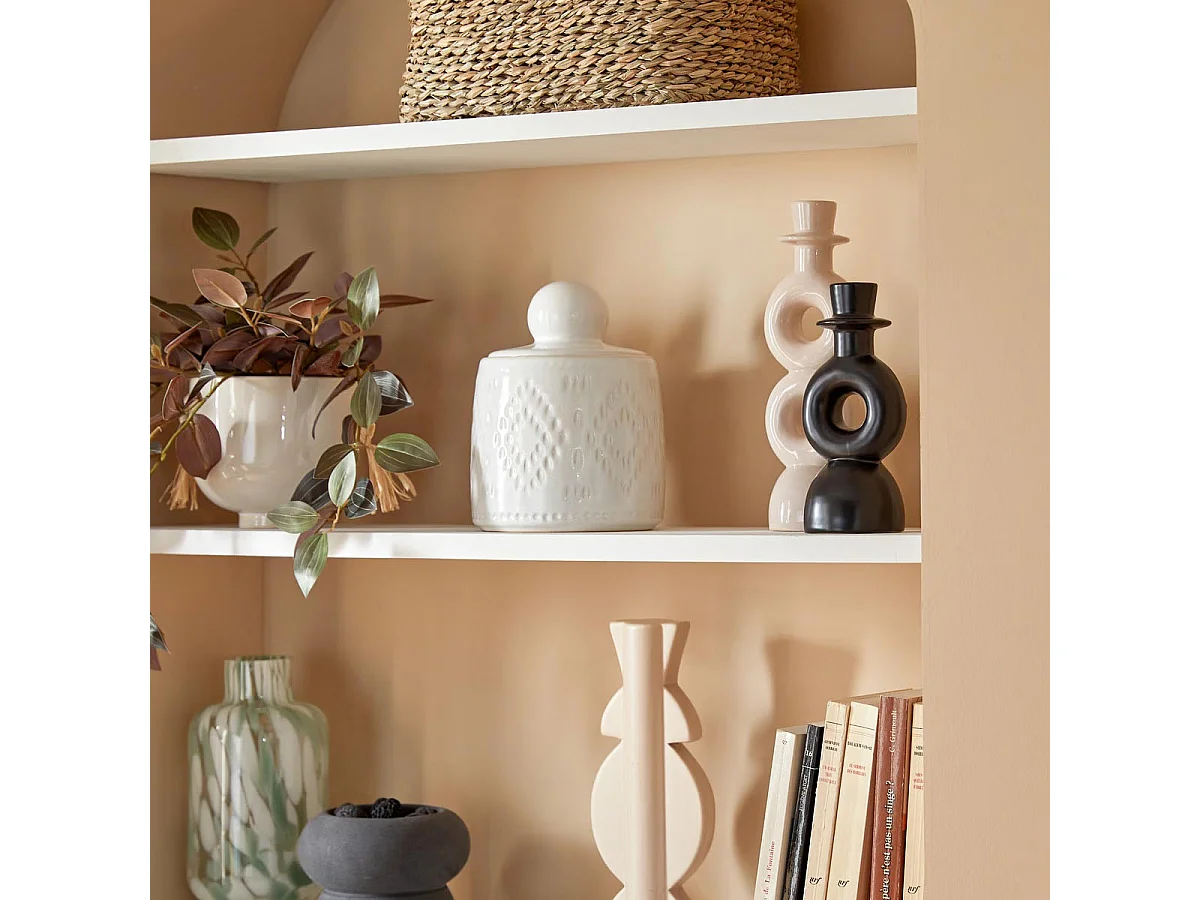 Boîte Déco en Céramique "Mala" 19cm Blanc