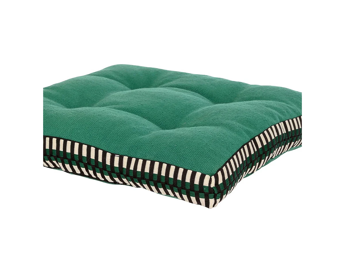Galette de Chaise Matelassée "Malakite" 38x38cm Vert Cèdre