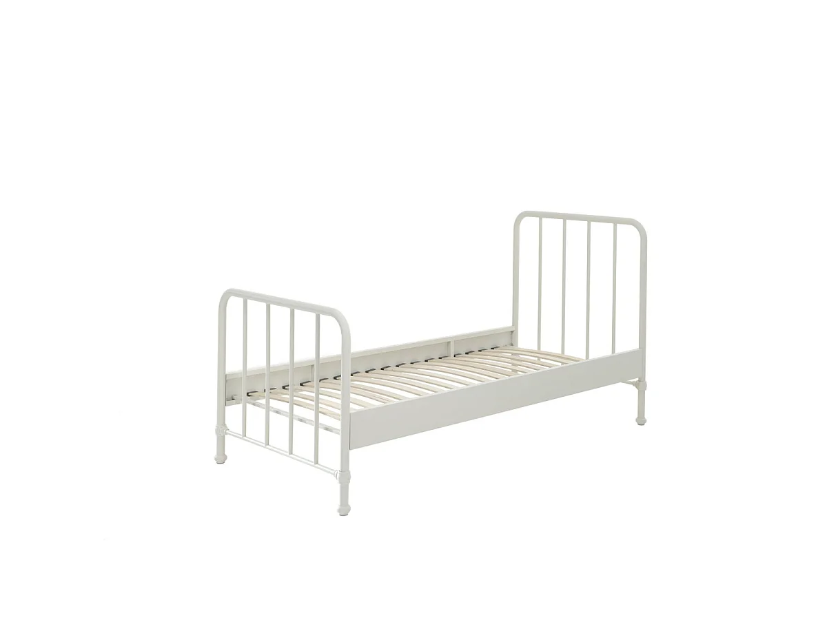 Pack - Lit & Table de Chevet "Bronxx" 90X200cm Blanc