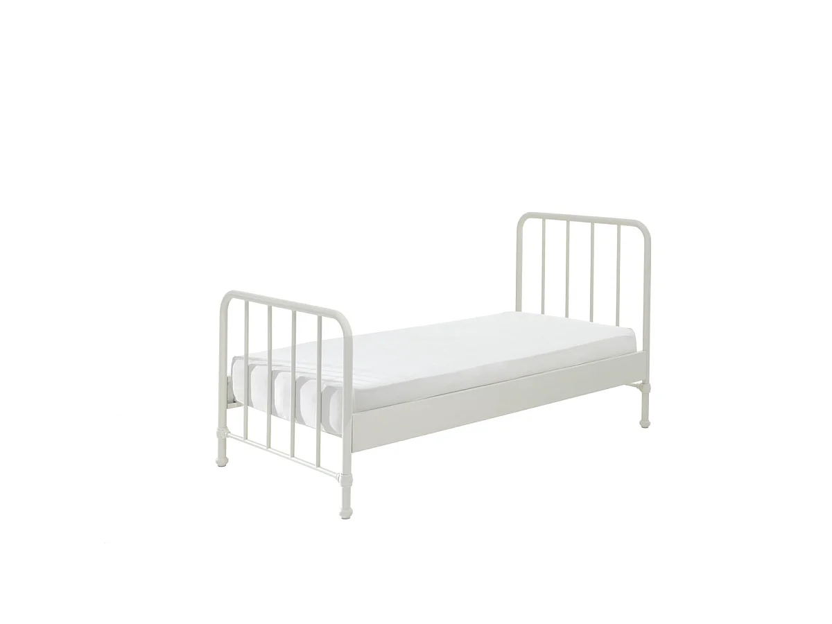 Pack - Lit & Table de Chevet "Bronxx" 90X200cm Blanc
