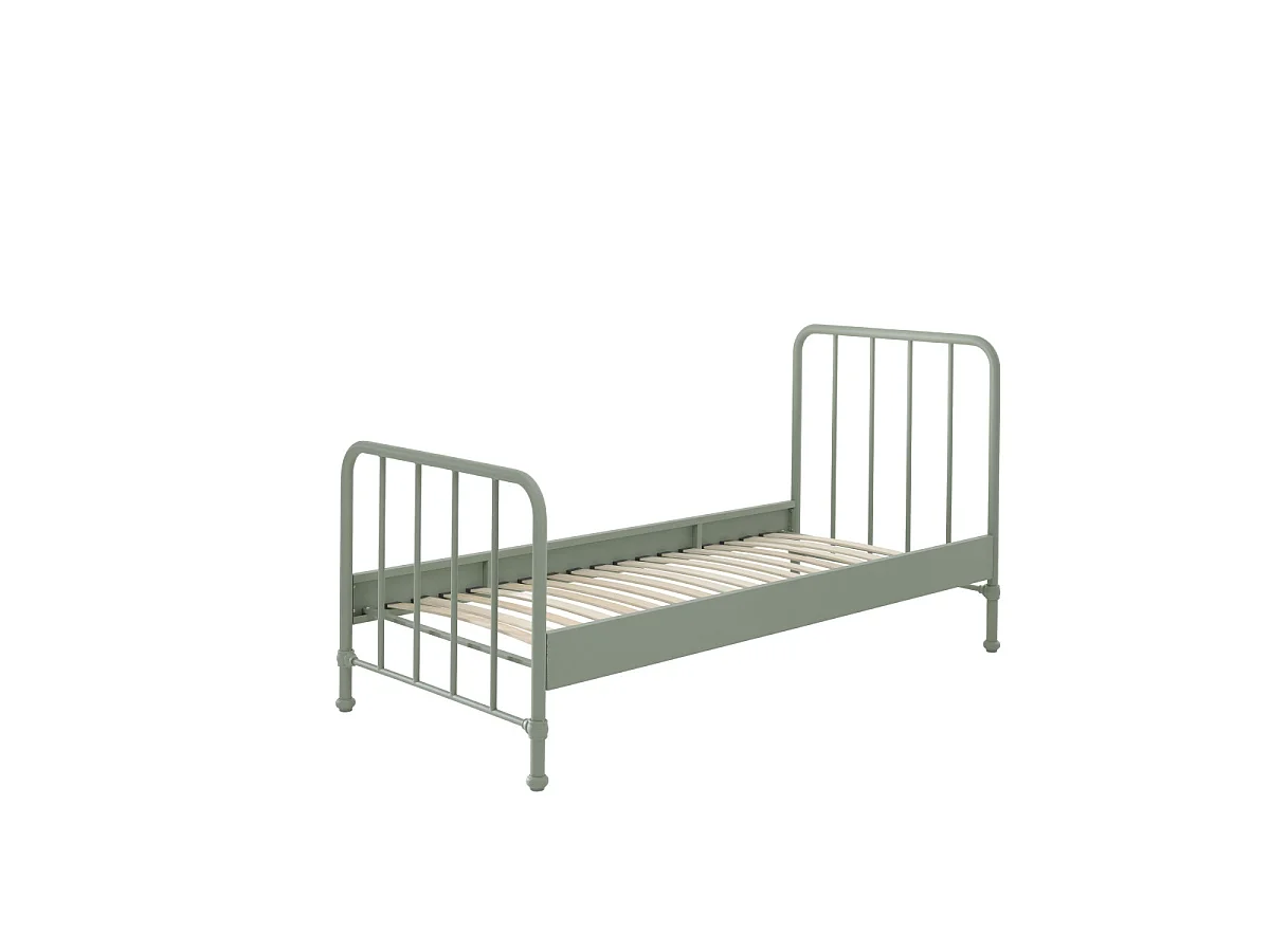 Pack - Lit & Table de Chevet "Bronxx" 90X200cm Vert