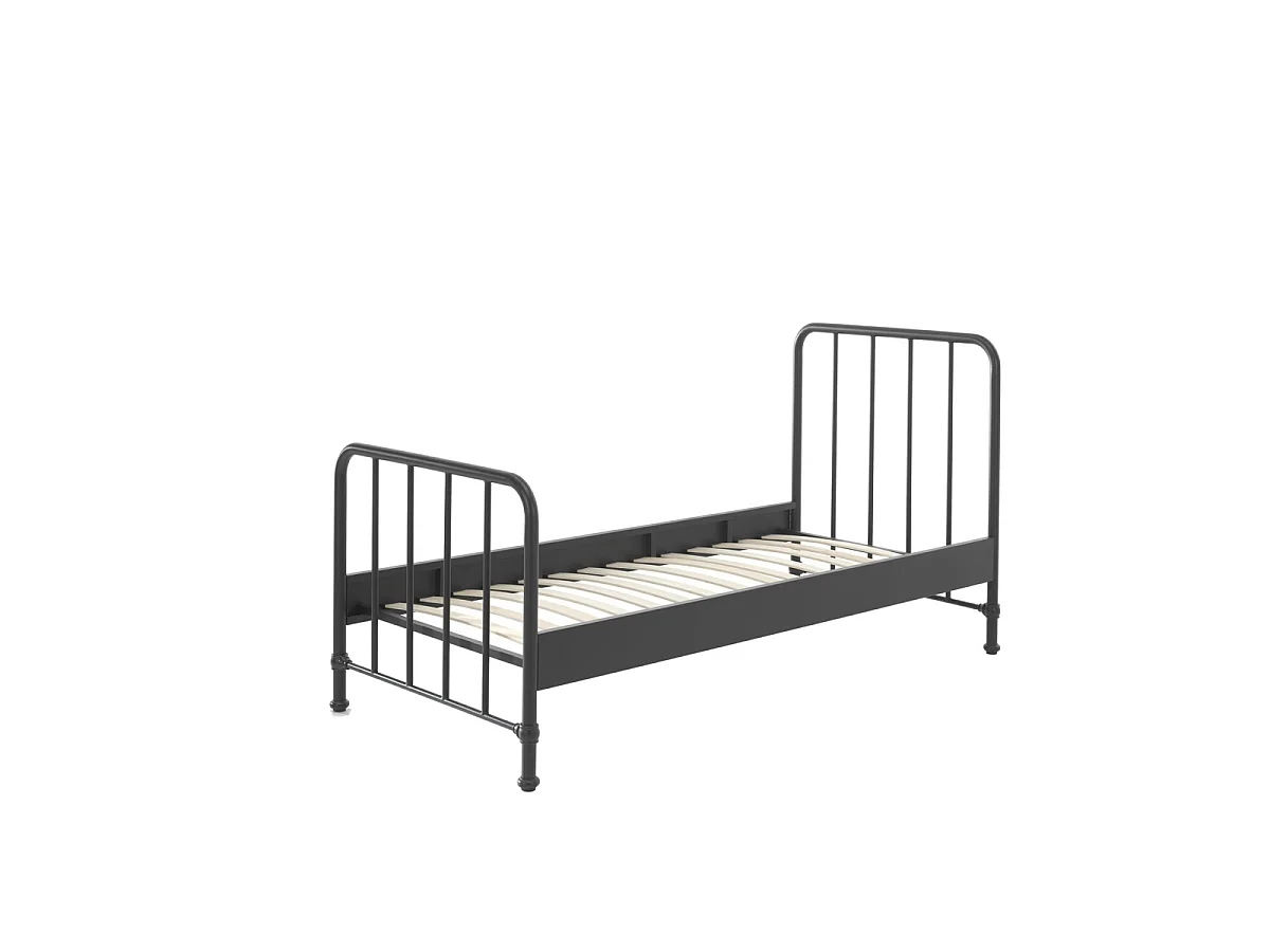 Pack - Lit & Table de Chevet "Bronxx" 90X200cm Noir