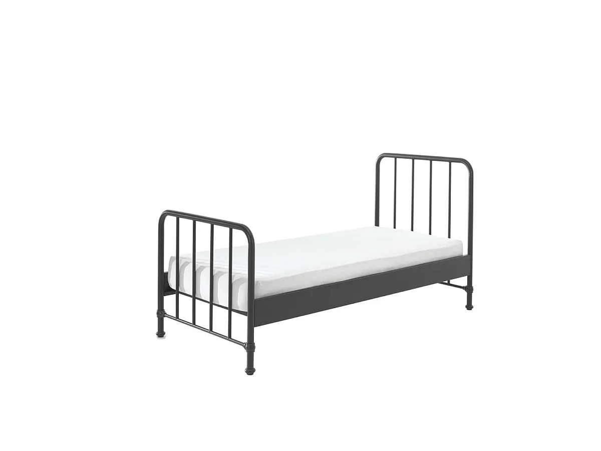 Pack - Lit & Table de Chevet "Bronxx" 90X200cm Noir