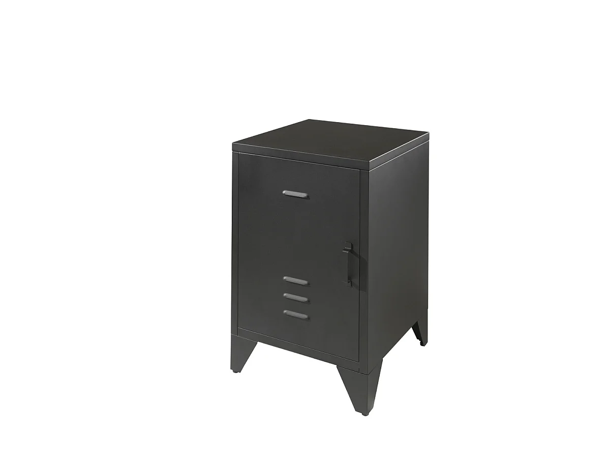 Pack - Lit & Table de Chevet "Bronxx" 90X200cm Noir