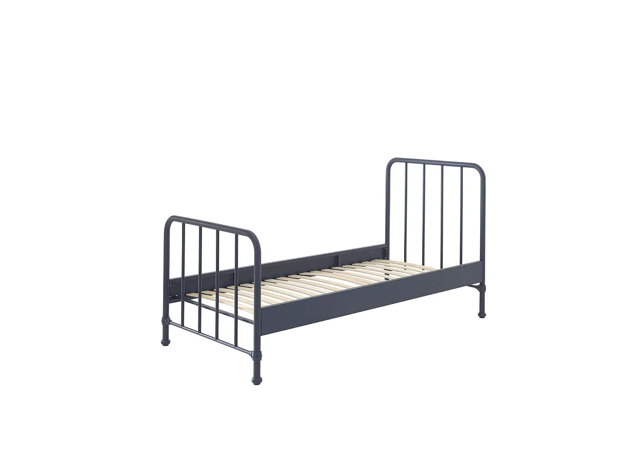 Pack - Lit & Table de Chevet "Bronxx" 90X200cm Bleu