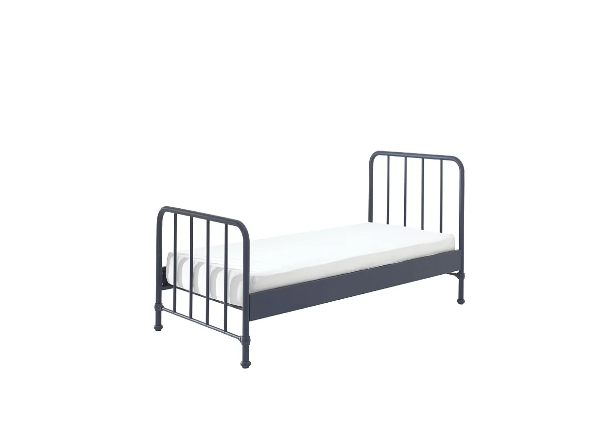 Pack - Lit & Table de Chevet "Bronxx" 90X200cm Bleu