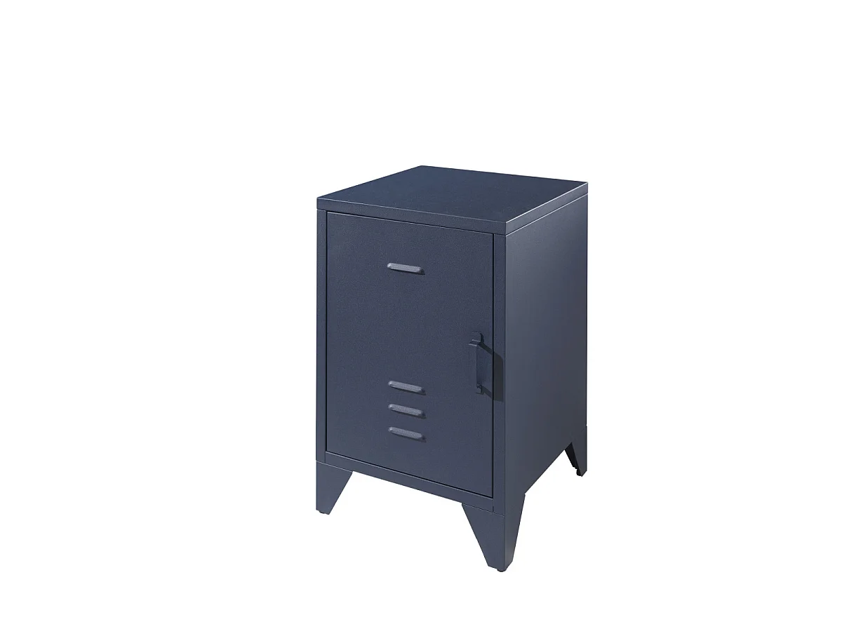 Pack - Lit & Table de Chevet "Bronxx" 90X200cm Bleu