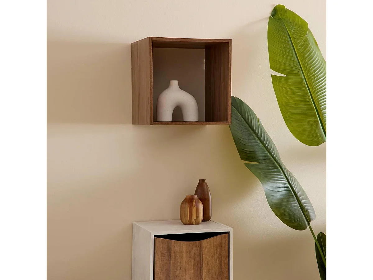 Étagère 1 Case "Mix n'Modul" 34cm Noyer