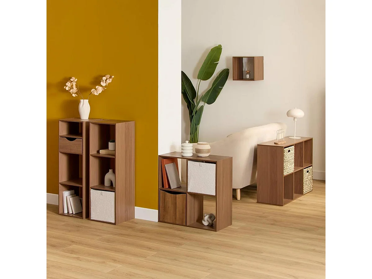 Étagère 1 Case "Mix n'Modul" 34cm Noyer