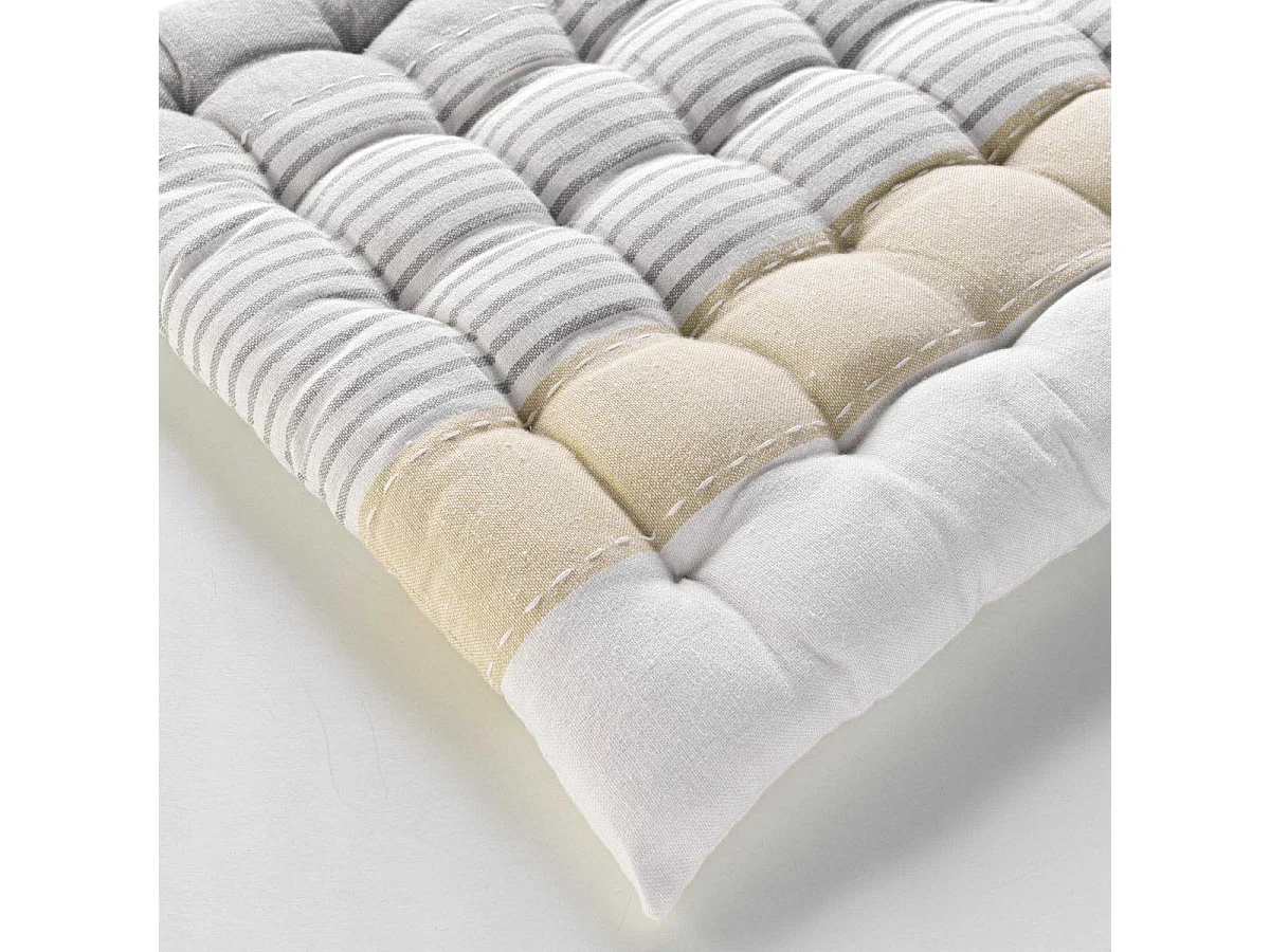 Galette de Chaise Matelassée "Iliade" 38x38cm Gris