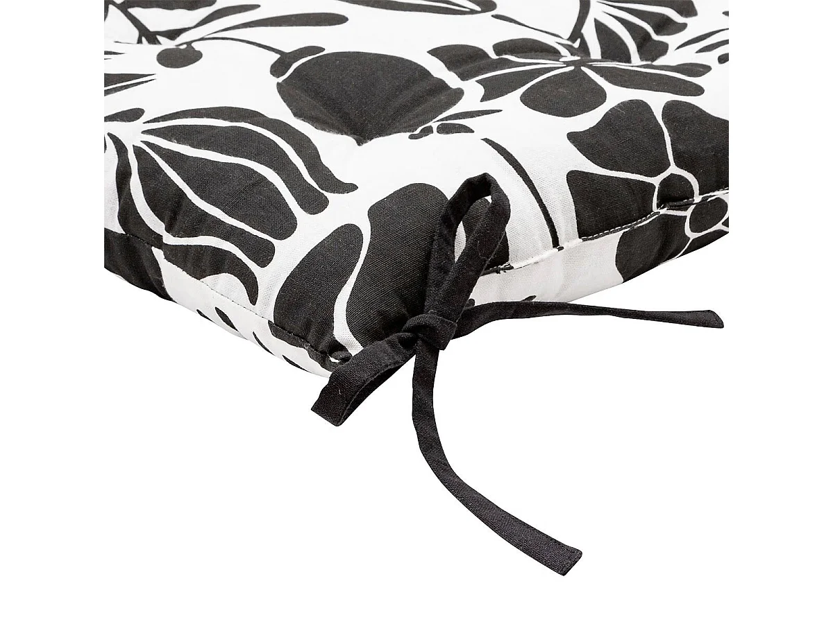 Galette de Chaise "Twisted Lime" 38x38cm Noir & Blanc