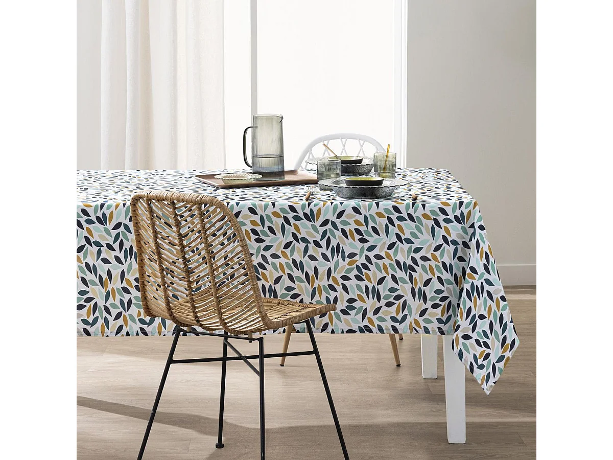 Nappe Antitache Imprimé "Confettis" 145x240cm Bleu