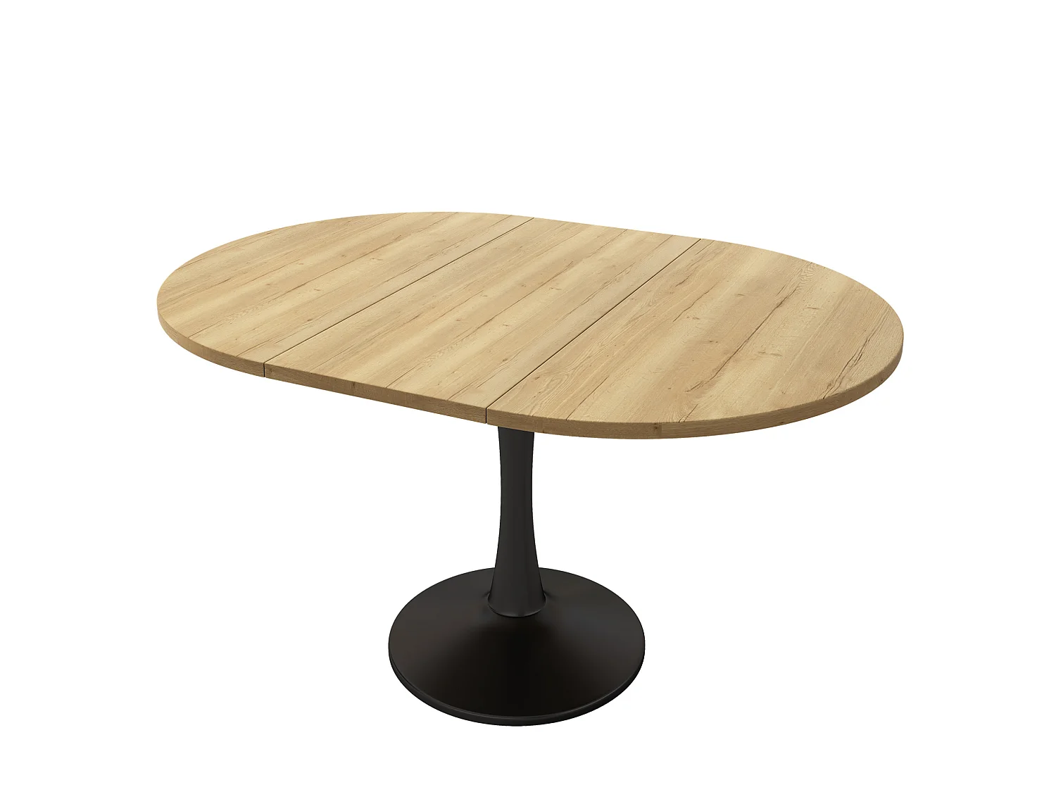 Uitschuifbare eettafel 100/140 x 100 cm - Naturel en zwart