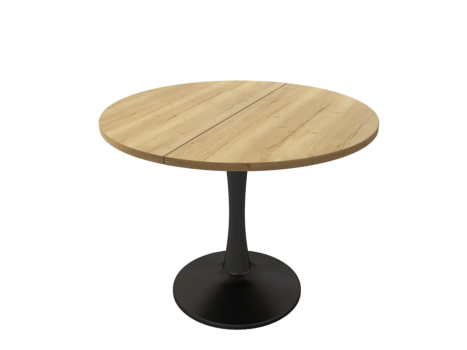 Uitschuifbare eettafel 100/140 x 100 cm - Naturel en zwart