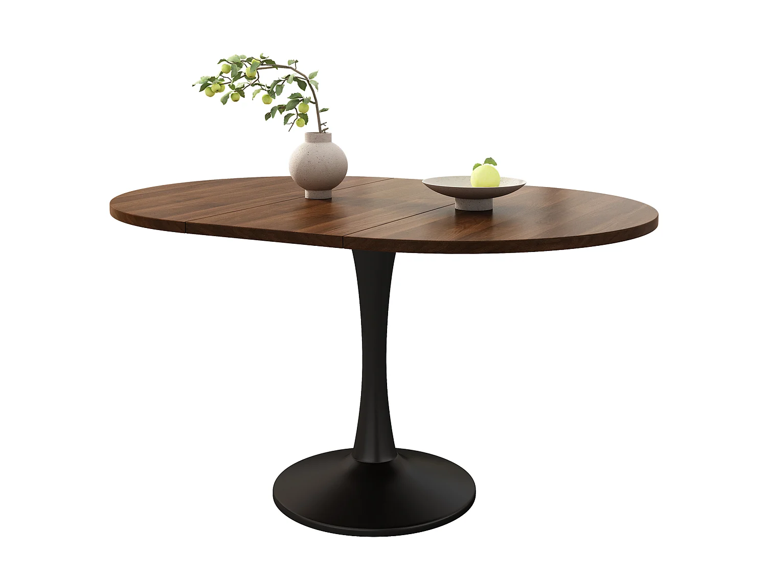 Uitschuifbare eettafel 100/140 x 100 cm - Bruin en zwart