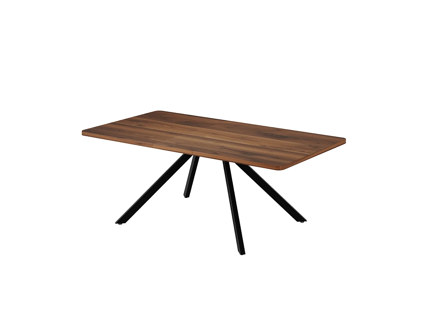 Table à manger extensible 160/200/240 x 90 cm - Pieds en métal - Marron