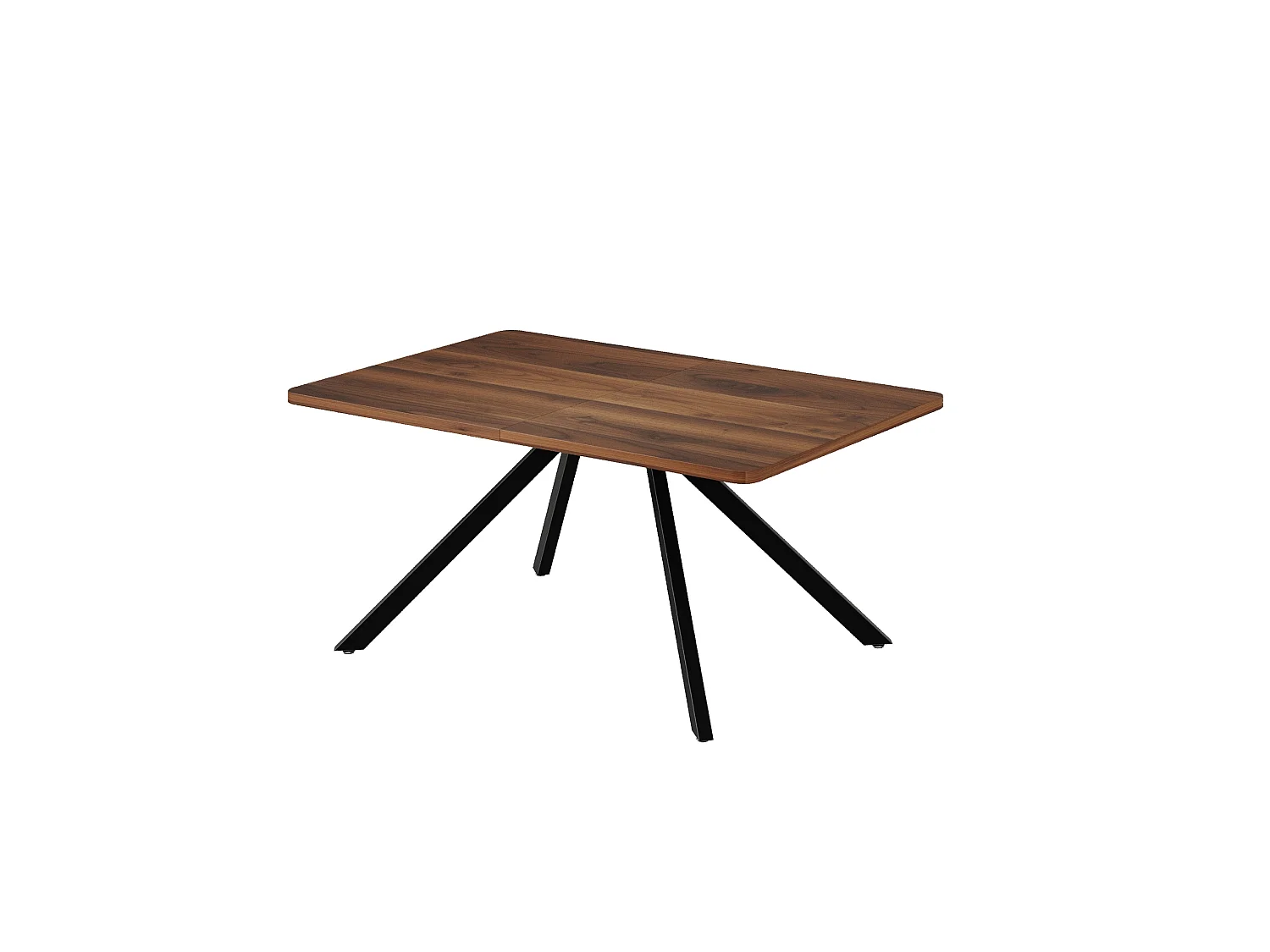 Table à manger extensible 160/200/240 x 90 cm - Pieds en métal - Marron