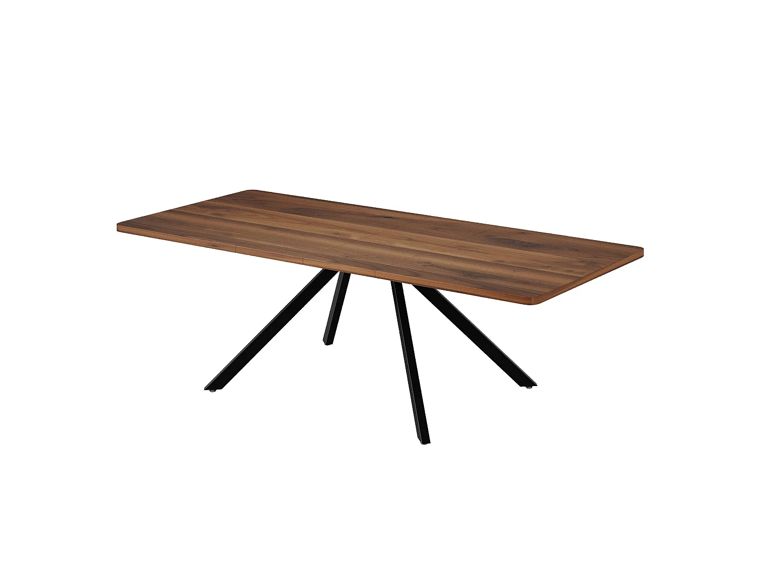Table à manger extensible 160/200/240 x 90 cm - Pieds en métal - Marron
