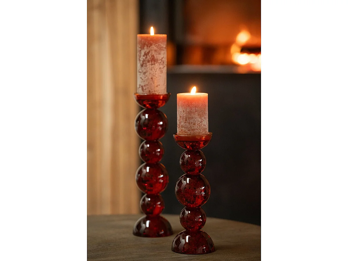 Bougeoir Boules en Verre "Dimitri" 35cm Bronze