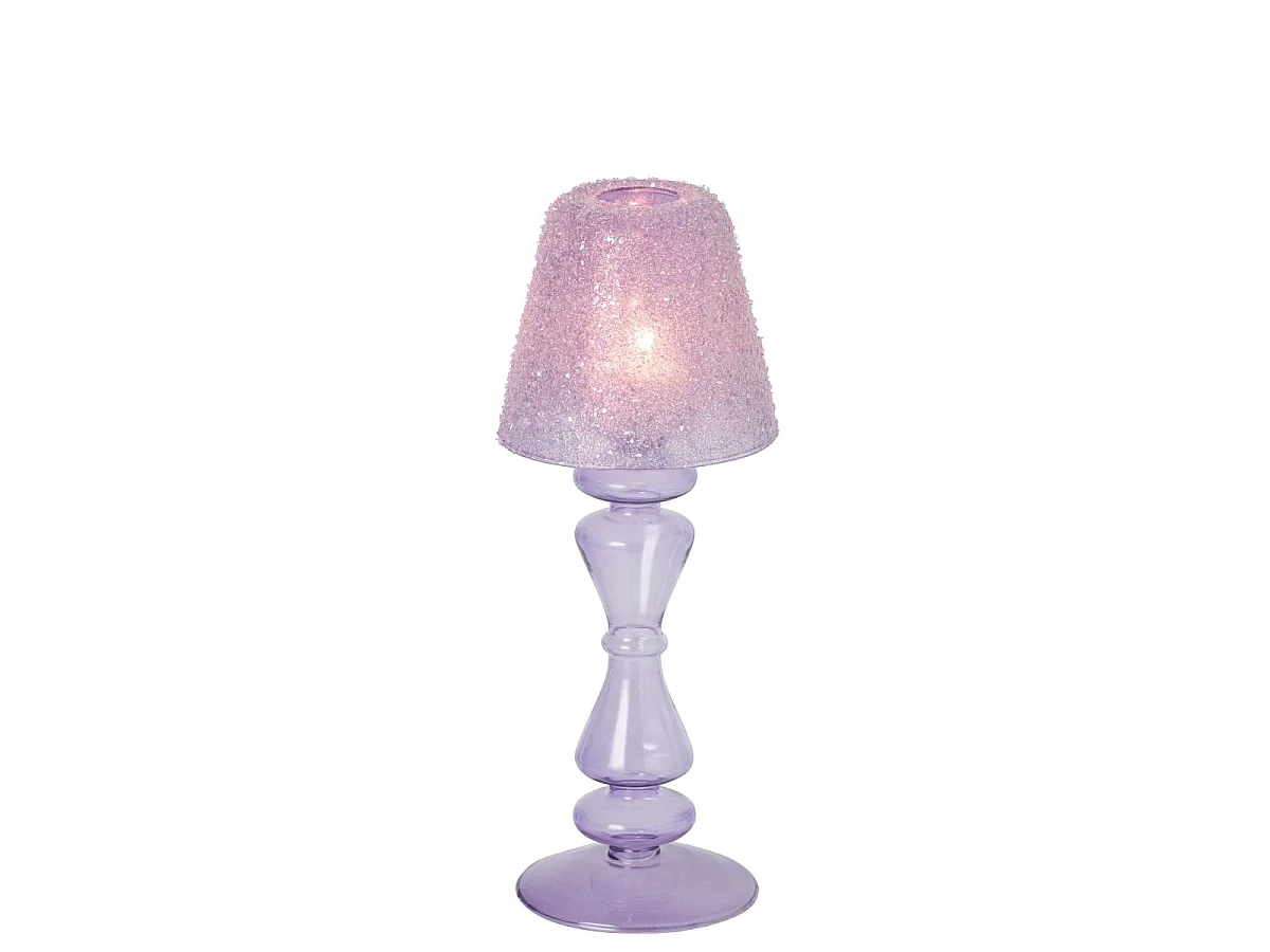 Photophore Lampe en Verre "Silje" 26cm Lilas