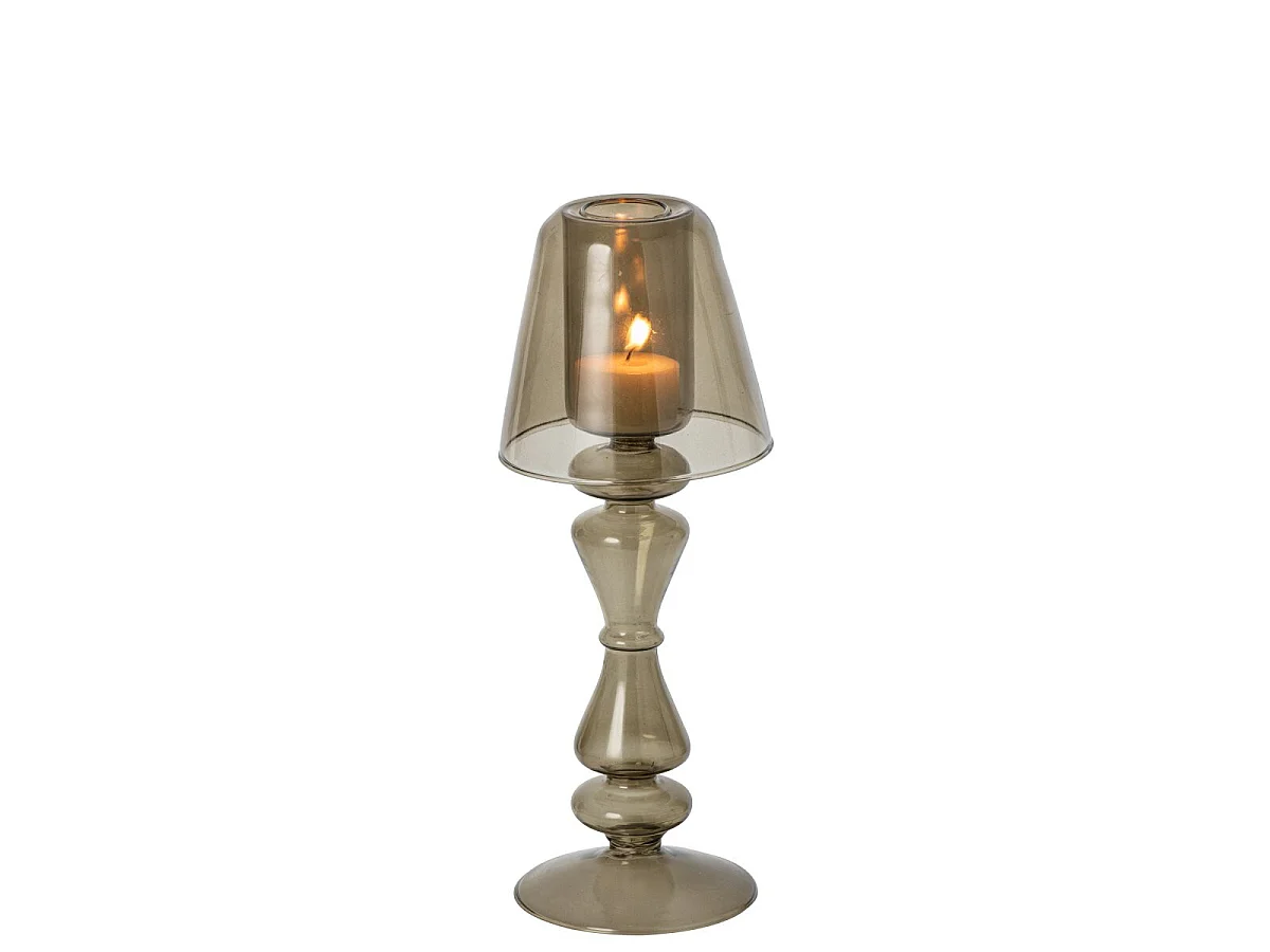Photophore Lampe en Verre "Silje" 26cm Vert Olive