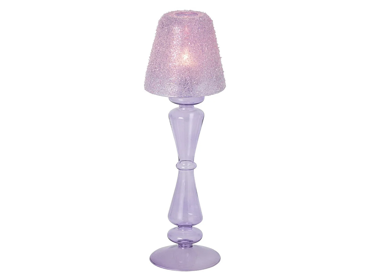 Photophore Lampe en Verre "Silje" 31cm Lilas