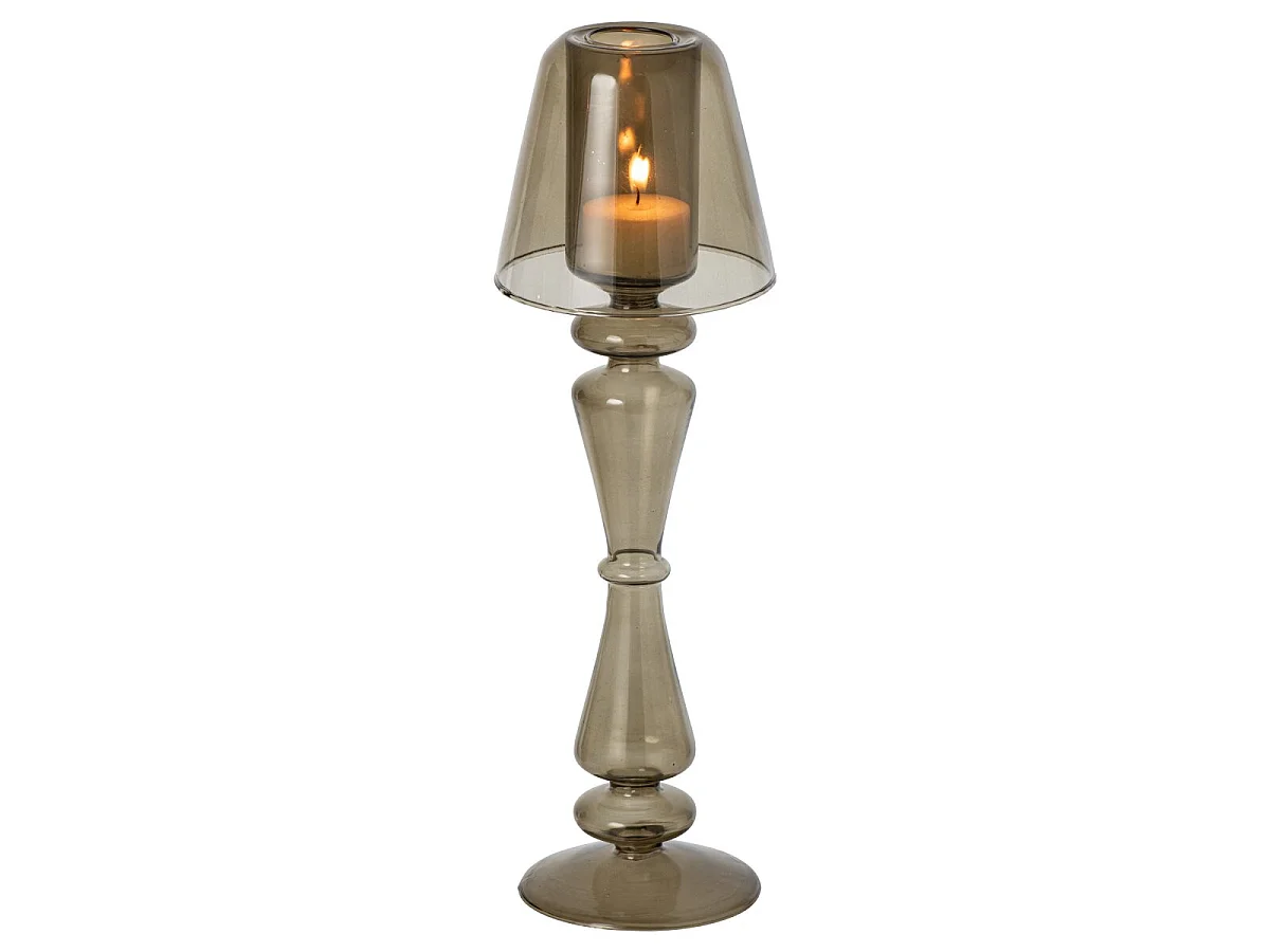Photophore Lampe en Verre "Silje" 31cm Vert Olive