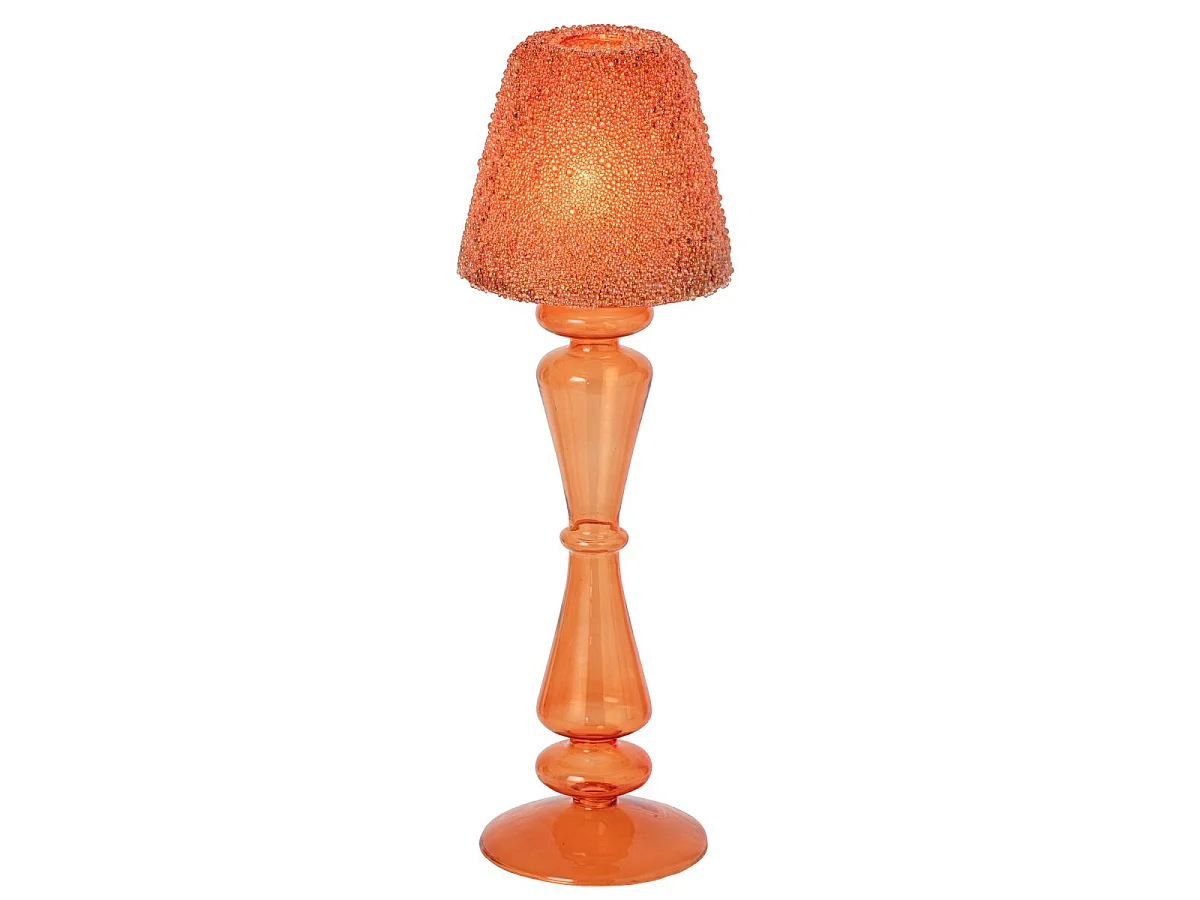 Photophore Lampe en Verre "Silje" 31cm Orange