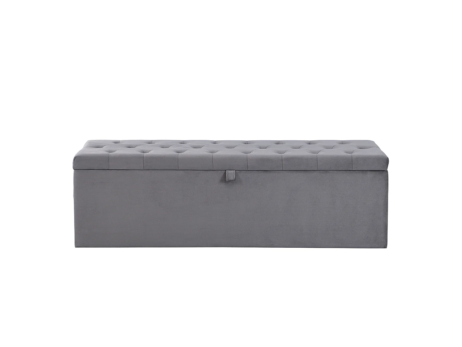 Banc avec rangement, Banc recouvert de velours, Assise rembourrée, Tabouret de lit, Gris 138 x 41 x 42 cm