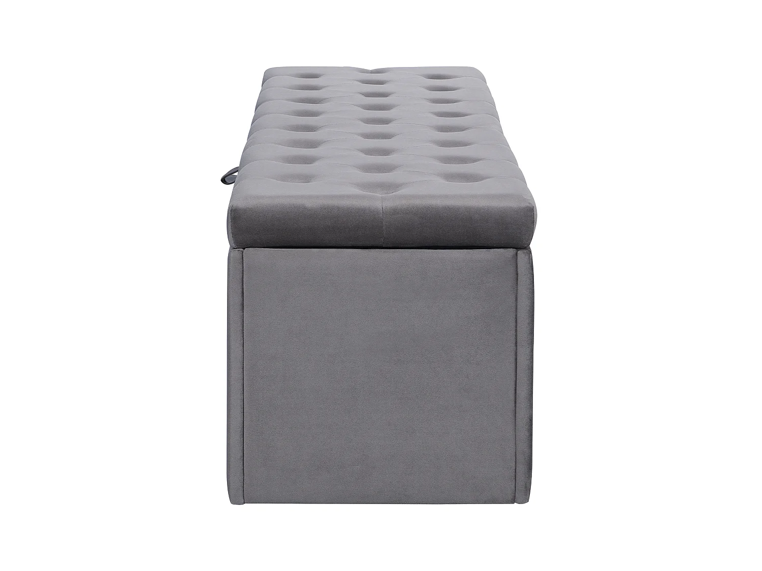 Banc avec rangement, Banc recouvert de velours, Assise rembourrée, Tabouret de lit, Gris 138 x 41 x 42 cm