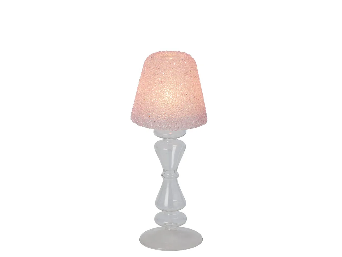 Photophore Lampe en Verre "Silje" 26cm Rose
