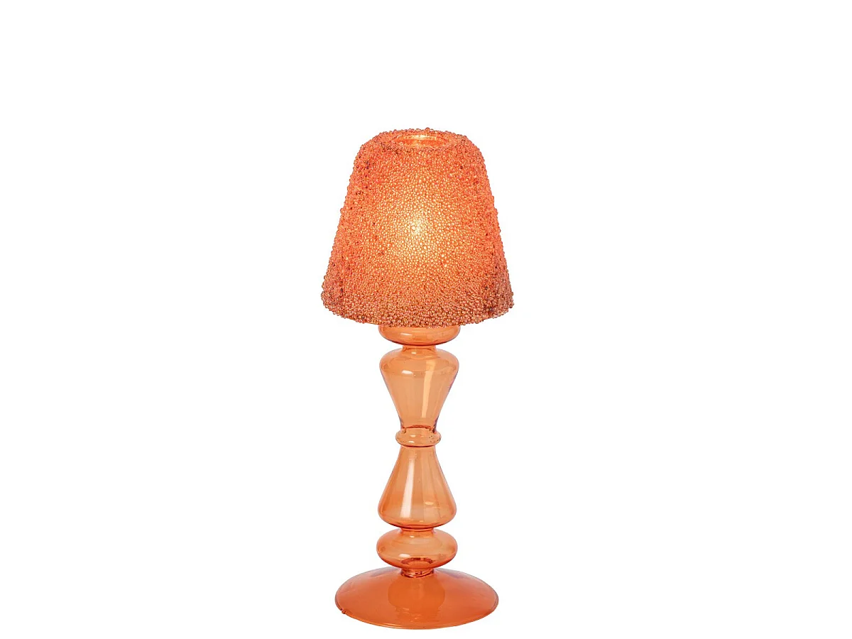 Photophore Lampe en Verre "Silje" 26cm Orange