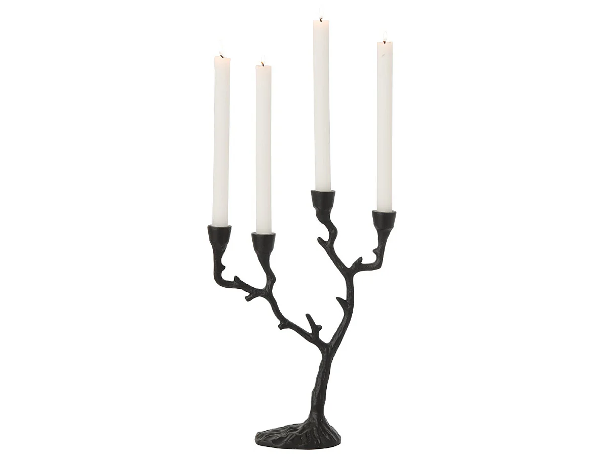 Chandelier Ramures de Cerf "Yasmine" 36cm Noir
