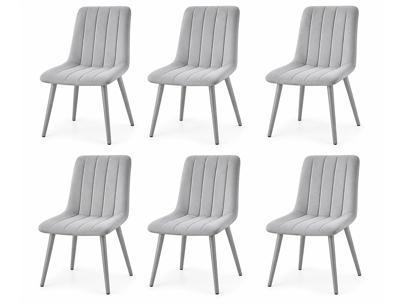 Oira Homes Grey Velvet Dining Chairs Set of 6 Modern Grey Chairs Set 6 Dining Room Furniture
