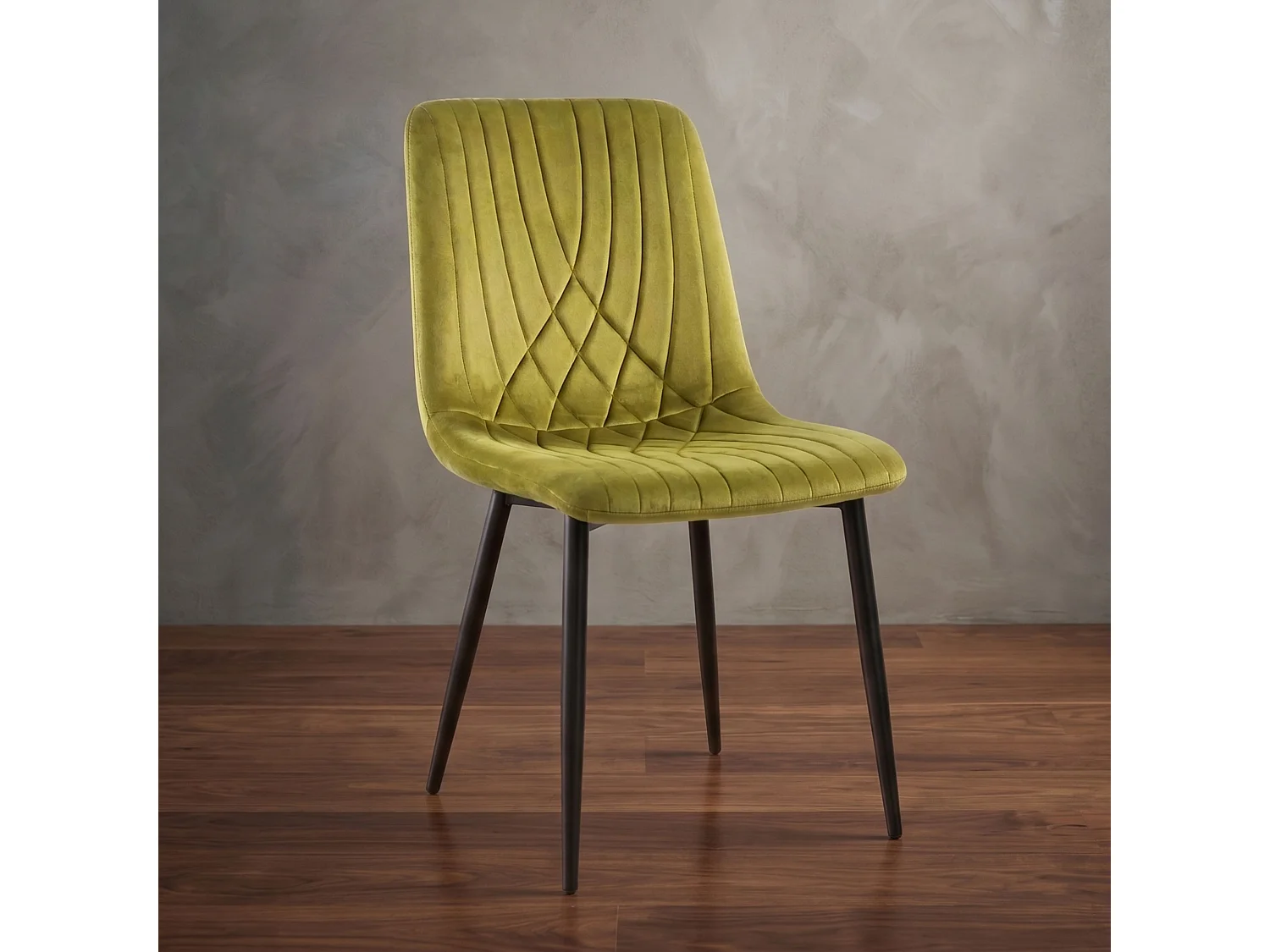 Diamond Ribbed Olive Green Velvet Dining Chairs Set of 4 Kitchen and Dining Room Chairs