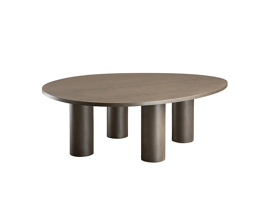 Avani Wenge Coffee Table, Organic Oak Veneer Top, Satin Wenge Stain, 100x82.5x35 cm