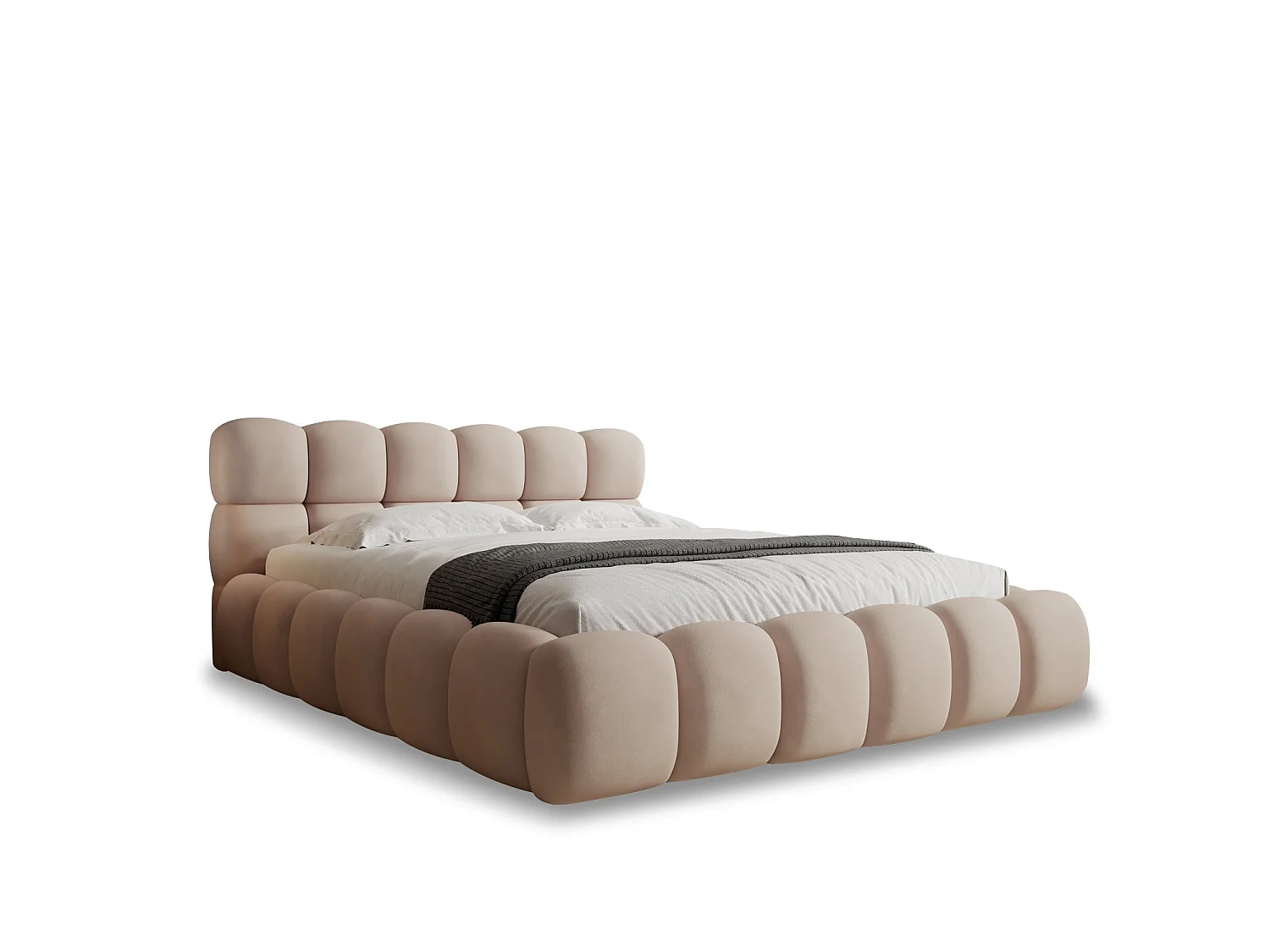 Lit coffre Tomaso 180cm velours Beige