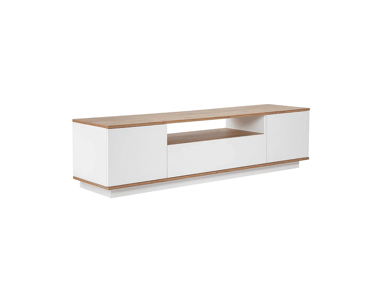 Meuble TV 3 portes rabattables et 1 niche L180 cm - VERAMONT